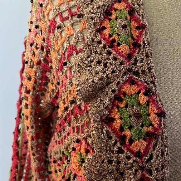 Marisa Christina Crochet Colorful Hippie Sweater Size Small - Picture 2 of 12